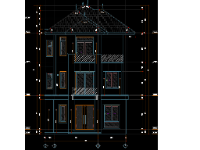 Bản vẽ kiến trúc nhà 3 tầng kích thước 9x14m