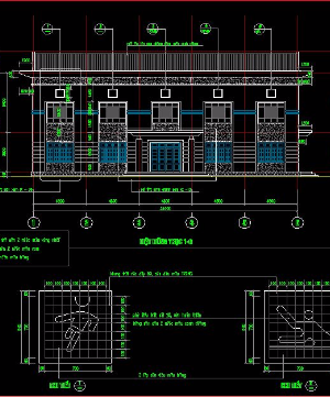 Bản vẽ kiến trúc nhà đa năng trường tiểu học Hợp Tiến