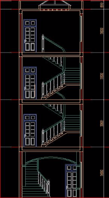 Bản vẽ kiến trúc nhà dân 4 tầng kích thước 4x18m