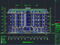 Bản vẽ Kiến trúc Nhà hiệu bộ Nhà điều hành 5 tầng 18.63x41.27m