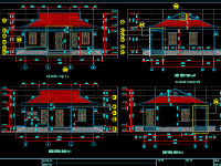 Bản vẽ kiến trúc nhà làm việc 1 tầng 9.9x10.8m