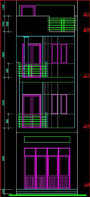 kiến trúc nhà ở,kiến trúc 4 tầng rưỡi,nhà phố kích thước 4 x 15m