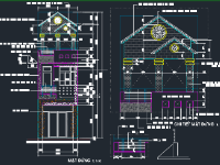 Bản vẽ kiến trúc nhà phố 16x3.5m 3 tầng ( kiến trúc,kết cấu,điện nước)