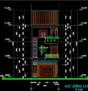 Bản vẽ kiến trúc nhà phố 3 tầng