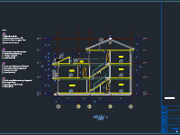 Bản vẽ kiến trúc nhà phố 3 tầng 3.7x16m (mặt đứng,mặt bằng,mặt cắt)