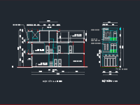 Bản vẽ kiến trúc nhà phố 3 tầng 4.2x15m (kiến trúc,kết cấu)