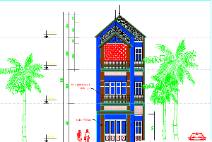 Bản vẽ kiến trúc nhà phố 5.1x20m 3 tầng