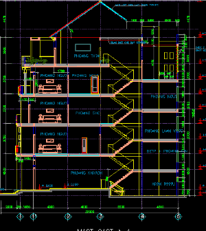 Bản vẽ kiến trúc Nhà phố kích thước 6 x 18 m