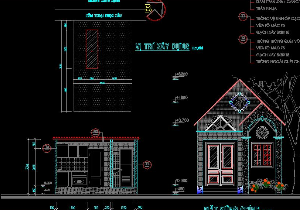 Bản vẽ Kiến Trúc nhà trệt kích thước 4.5x15.4m