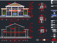 Bản vẽ kiến trúc Nhà Văn Hóa thị xã diện tích 20 x 28.8 m2