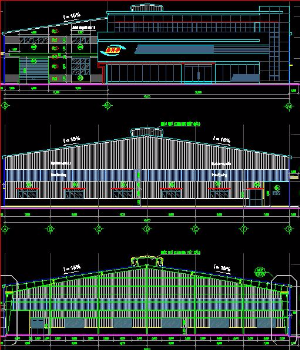 Bản vẽ Kiến trúc nhà xưởng và nhà điều hành kích thước 42m-KCN Tràng Duệ-Hải dương