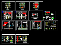 Bản vẽ kiến trúc thiết kế nhà mái thái 2 tầng 9x12.6m