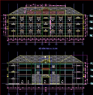 Bản vẽ kiến trúc tổng thể khối nhà chữ U - trường ĐH Tây Đô