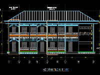 Bản vẽ Kiến trúc trường mầm non ( mẫu giáo) 2 tầng 13x33m