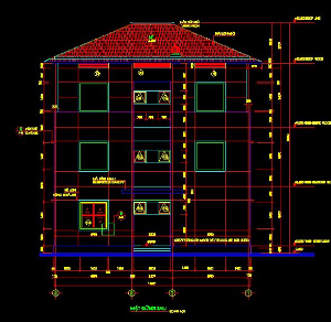 Bản vẽ kiến trúc và điện nước Biệt thự kích thước 12x12m