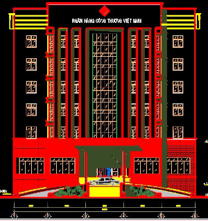 Bản vẽ kiến trúc và kết cấu Ngân Hàng  Công Thương Việt Nam có thể dùng làm đồ án tốt nghiệp
