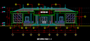 Bản vẽ Kiến trúc và kết cấu nhà văn hóa xã