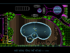 Bản vẽ kỹ thuật hồ bơi kết hợp quán ăn