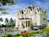 Bản vẽ lâu đài 2 tầng 17.8x14.8m