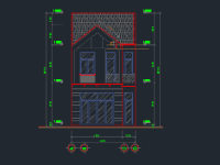 mẫu nhà đẹp,2 tầng,mẫu nhà 2 tầng đẹp,nhà 2 tầng 6x18.67m