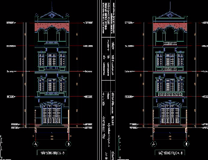 Bản vẽ mẫu nhà ống 4 tầng 4.2 x18m gồm kiến trúc+ kết cấu