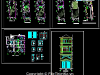 Bản vẽ mẫu nhà phố 3 tầng đẹp và phù hợp với người thích kinh doanh