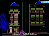 Bản vẽ nhà phố,Mẫu nhà,Bản vẽ full,Bản vẽ autocad