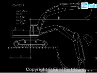 Bản vẽ Máy xúc gầu thuận bằng Autocad