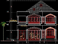 Bản vẽ một ngôi biệt thự 2 tầng 10.5x17.6m