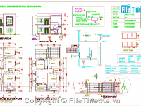 Bản vẽ nhà 2 tầng chi tiết đẹp