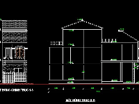 Bản vẽ Nhà 3 tầng kích thước 5.2m x 20m đầy đủ kiến trúc