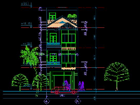 Bản vẽ nhà 3 tầng kích thước 5mx 23.5m đầy đủ kiến trúc