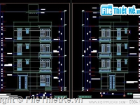 Bản vẽ nhà 4 tầng 3 mặt tiền thiết kế độc đáo