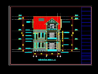 Bản vẽ nhà biệt thự 2,5 tầng 10.8x15m đẹp