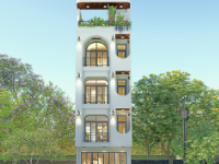 Bản vẽ nhà căn hộ dịch vụ 4 tầng kích thước 5x14.5m cho thuê đầy đủ file kết cấu , kiến trúc , điện nước , file 3d sketchup