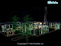 Bản vẽ,nhà cấp 4,nhà cấp 4 đẹp,3D,nhà ở cấp 4