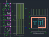 Bản vẽ Nhà cấp 4 đầy đủ chức năng sử dụng mặt bằng, mặt cắt, mặt đứng