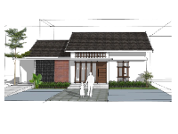 Bản vẽ nhà cấp 4 model sketchup