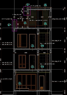 Bản vẽ nhà dân 3 tầng kích thước 5,6x16,3m (kiến trúc+điện+ốp lát.WC, cầu thang, Hầm ga)