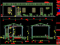 Bản vẽ nhà điều hành công trường 5.5x16m