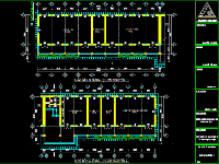 Bản vẽ nhà hiệu bộ 2 tầng 8.7x51.6m đầy đủ kiến trúc, kết cấu, điện