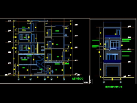 Bản vẽ nhà lệch tầng 5.3 x 14.5m cao 4 tầng full kiến trúc