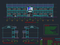 Bản vẽ Nhà lớp học trường Trung học cơ sở 2 tầng 8 phòng (Kiến trúc, kết cấu, Điện Nước)
