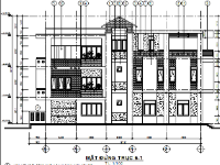 Bản vẽ nhà nhố 3 tầng 6x20m