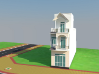 Bản vẽ nhà ở 3 tầng 4.2x22.38m (kiến trúc+ kết cấu+ điện nước)