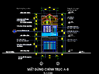 Bản vẽ nhà phố 2 tầng 4.5x16m Full kiến trúc, điện nước và mặt bằng kết cấu