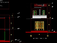 Bản vẽ Nhà phố 2 tầng 5.5x12m