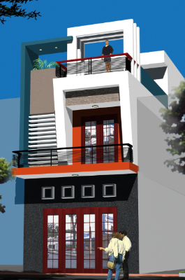 Bản vẽ nhà phố 2 tầng chi tiết trên đất 5mx16m (đầy đủ kiến trúc, kết cấu, điện nước)