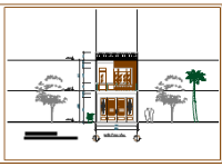 Bản vẽ nhà phố 2 tầng kích thước 5.7x16m