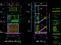 Bản vẽ nhà phố 3 tầng 4.5x13.78m Full kiến trúc